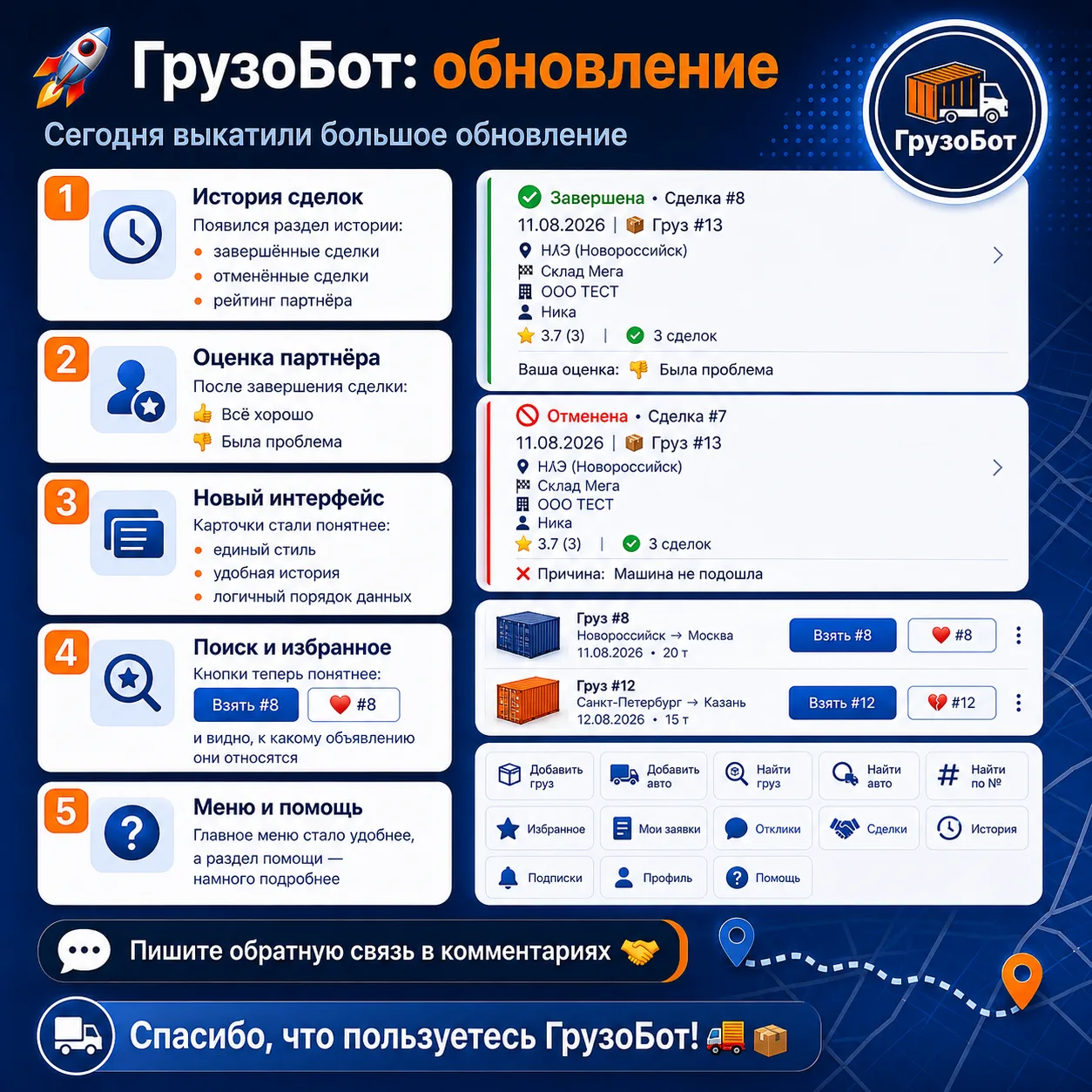 🚀 ГРУЗОБОТ: БОЛЬШОЕ ОБНОВЛЕНИЕ
